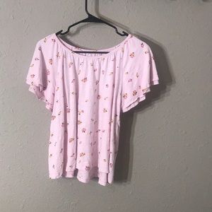 Pink floral shirt